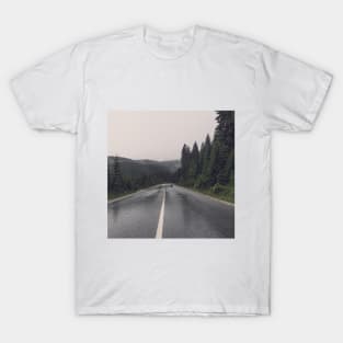 SCENERY 92 - Morning Street Road Path Highway Forest T-Shirt